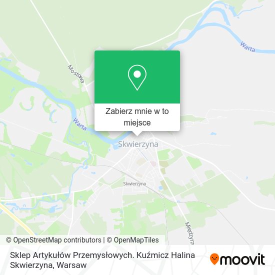 Mapa Sklep Artykułów Przemysłowych. Kuźmicz Halina Skwierzyna