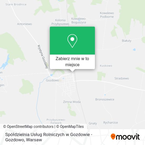 Mapa Spółdzielnia Usług Rolniczych w Gozdowie - Gozdowo