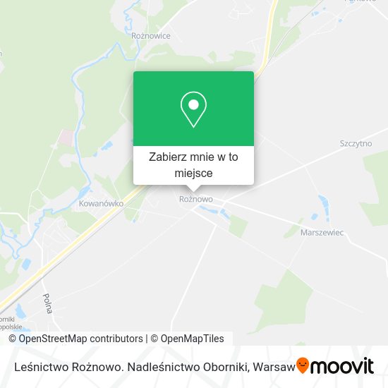 Mapa Leśnictwo Rożnowo. Nadleśnictwo Oborniki