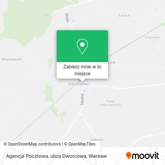 Mapa Agencja Pocztowa, ulica Dworcowa