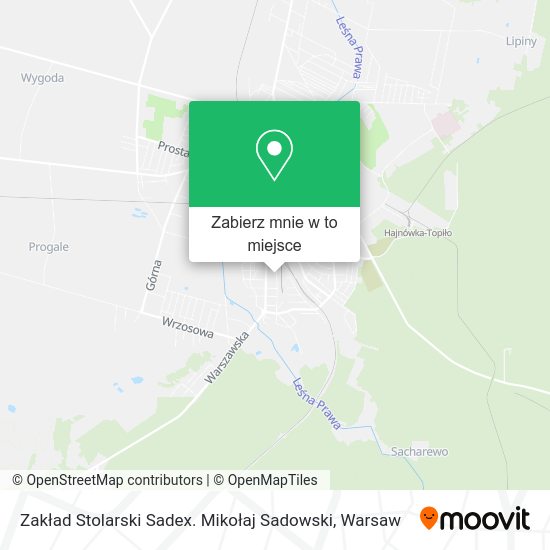 Mapa Zakład Stolarski Sadex. Mikołaj Sadowski