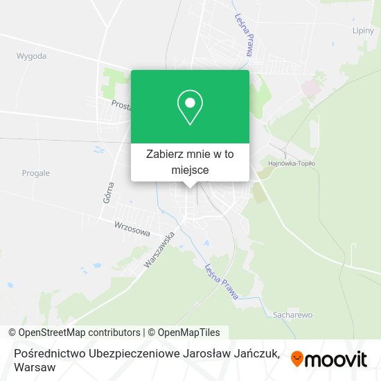 Mapa Pośrednictwo Ubezpieczeniowe Jarosław Jańczuk