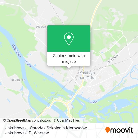 Mapa Jakubowski. Ośrodek Szkolenia Kierowców. Jakubowski P.