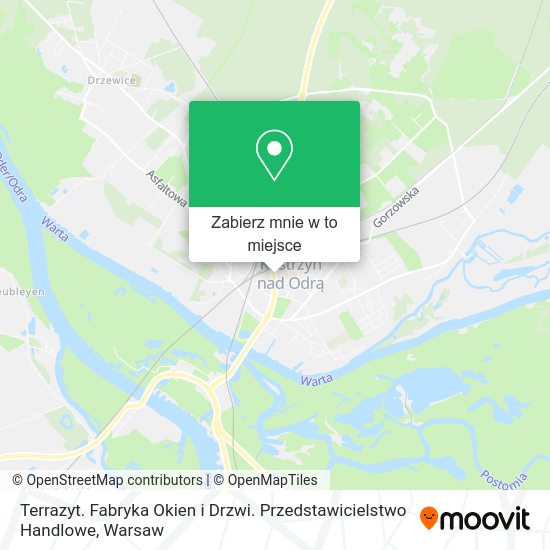 Mapa Terrazyt. Fabryka Okien i Drzwi. Przedstawicielstwo Handlowe