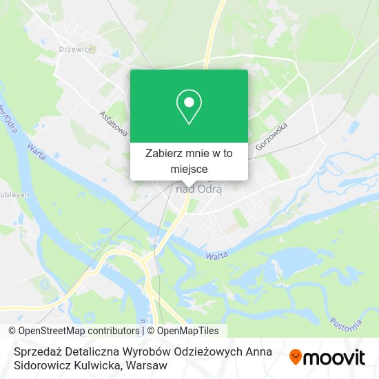 Mapa Sprzedaż Detaliczna Wyrobów Odzieżowych Anna Sidorowicz Kulwicka