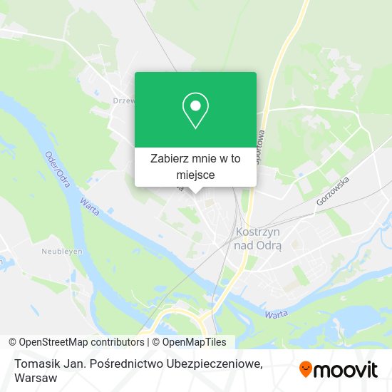 Mapa Tomasik Jan. Pośrednictwo Ubezpieczeniowe