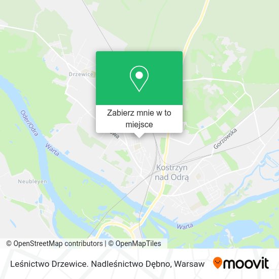 Mapa Leśnictwo Drzewice. Nadleśnictwo Dębno