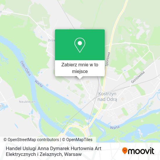 Mapa Handel Uslugi Anna Dymarek Hurtownia Art Elektrycznych i Zelaznych