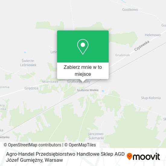 Mapa Agro-Handel Przedsiębiorstwo Handlowe Sklep AGD Józef Gumiężny