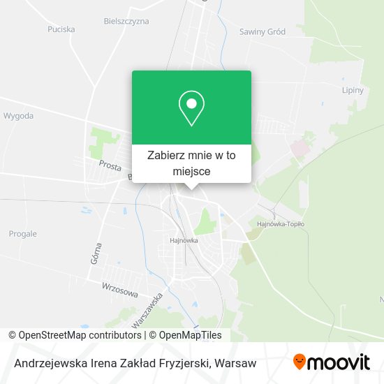 Mapa Andrzejewska Irena Zakład Fryzjerski