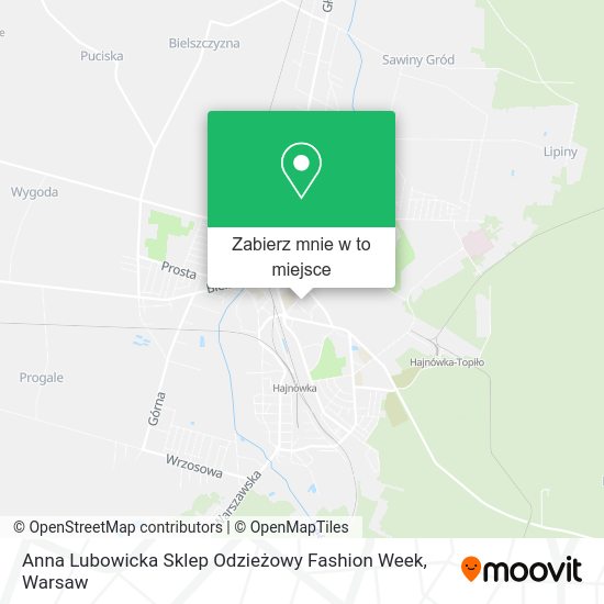 Mapa Anna Lubowicka Sklep Odzieżowy Fashion Week