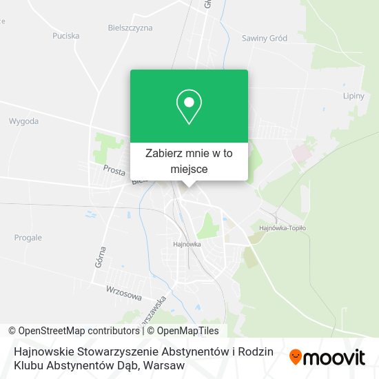 Mapa Hajnowskie Stowarzyszenie Abstynentów i Rodzin Klubu Abstynentów Dąb