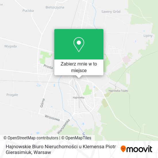 Mapa Hajnowskie Biuro Nieruchomości u Klemensa Piotr Gierasimiuk