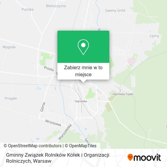 Mapa Gminny Związek Rolników Kółek i Organizacji Rolniczych