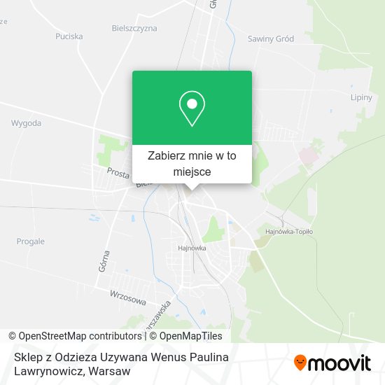 Mapa Sklep z Odzieza Uzywana Wenus Paulina Lawrynowicz