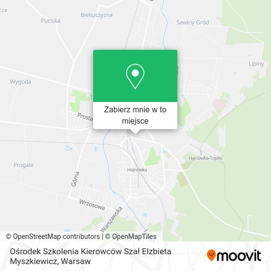 Mapa Ośrodek Szkolenia Kierowców Szał Elzbieta Myszkiewicz