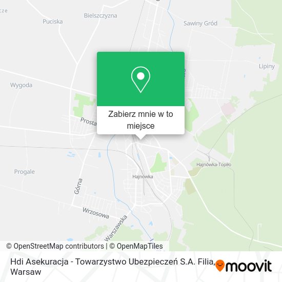 Mapa Hdi Asekuracja - Towarzystwo Ubezpieczeń S.A. Filia