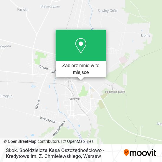 Mapa Skok. Spółdzielcza Kasa Oszczędnościowo - Kredytowa im. Z. Chmielewskiego