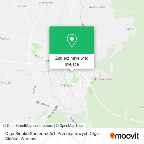 Mapa Olga Sieńko Sprzedaż Art. Przemysłowych Olga Sieńko