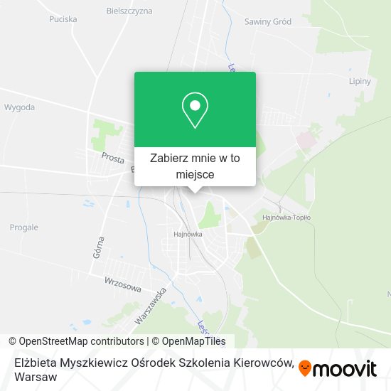 Mapa Elżbieta Myszkiewicz Ośrodek Szkolenia Kierowców