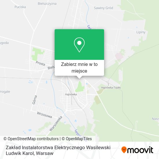 Mapa Zakład Instalatorstwa Elektrycznego Wasilewski Ludwik Karol