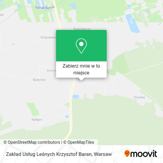 Mapa Zakład Usług Leśnych Krzysztof Baran