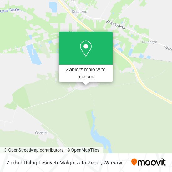 Mapa Zakład Usług Leśnych Małgorzata Zegar