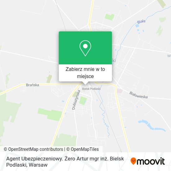 Mapa Agent Ubezpieczeniowy. Żero Artur mgr inż. Bielsk Podlaski