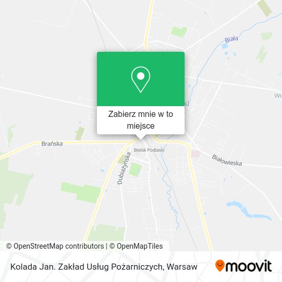 Mapa Kolada Jan. Zakład Usług Pożarniczych