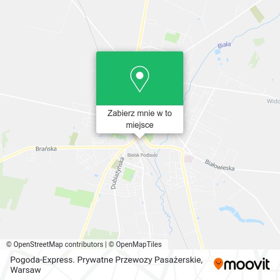 Mapa Pogoda-Express. Prywatne Przewozy Pasażerskie