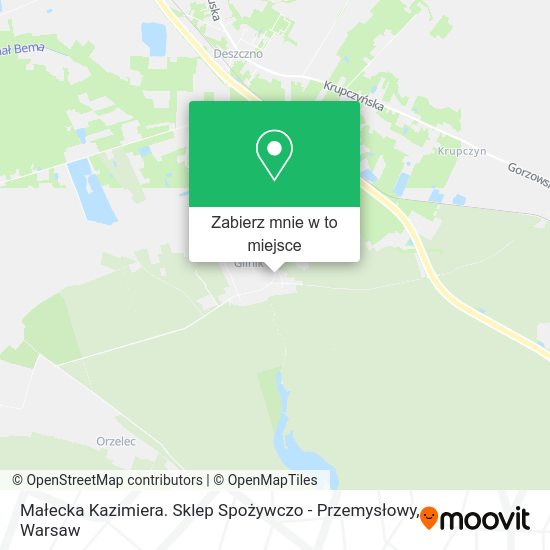 Mapa Małecka Kazimiera. Sklep Spożywczo - Przemysłowy