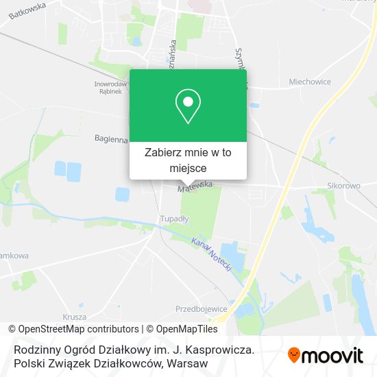 Mapa Rodzinny Ogród Działkowy im. J. Kasprowicza. Polski Związek Działkowców