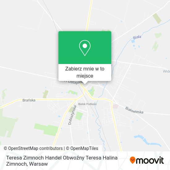 Mapa Teresa Zimnoch Handel Obwoźny Teresa Halina Zimnoch