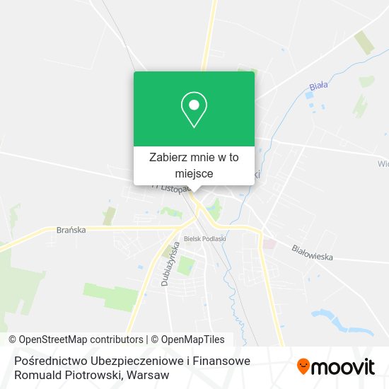 Mapa Pośrednictwo Ubezpieczeniowe i Finansowe Romuald Piotrowski