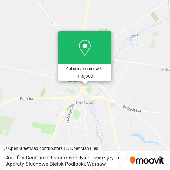 Mapa Audifon Centrum Obsługi Osób Niedosłyszących. Aparaty Słuchowe Bielsk Podlaski