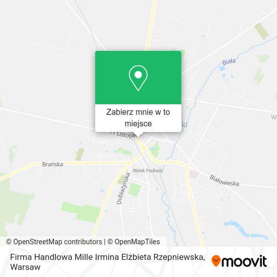 Mapa Firma Handlowa Mille Irmina Elżbieta Rzepniewska