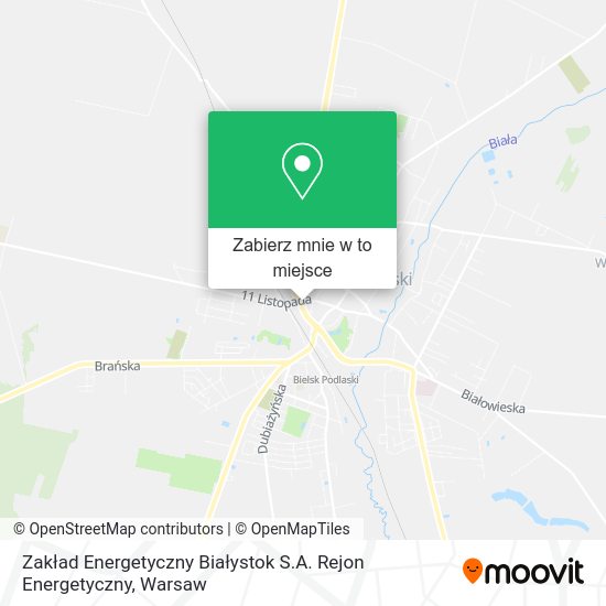 Mapa Zakład Energetyczny Białystok S.A. Rejon Energetyczny