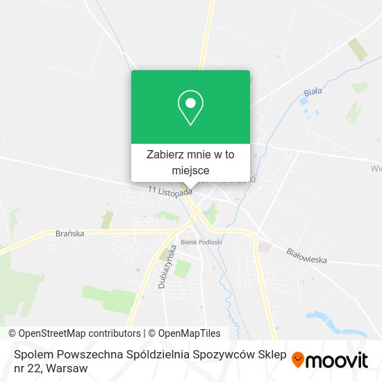 Mapa Spolem Powszechna Spóldzielnia Spozywców Sklep nr 22