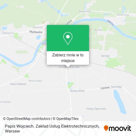 Mapa Papis Wojciech. Zakład Usług Elektrotechnicznych