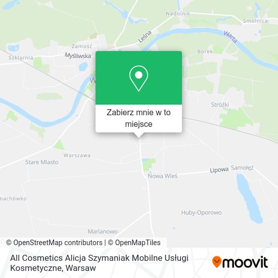 Mapa All Cosmetics Alicja Szymaniak Mobilne Usługi Kosmetyczne