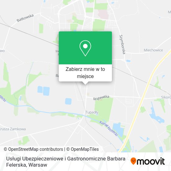 Mapa Usługi Ubezpieczeniowe i Gastronomiczne Barbara Felerska
