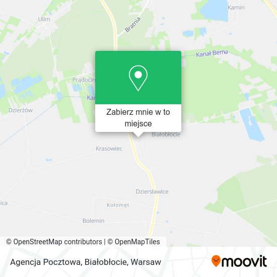 Mapa Agencja Pocztowa, Białobłocie