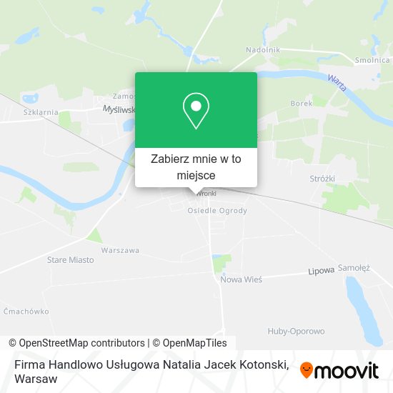 Mapa Firma Handlowo Usługowa Natalia Jacek Kotonski