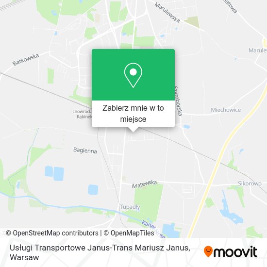 Mapa Usługi Transportowe Janus-Trans Mariusz Janus