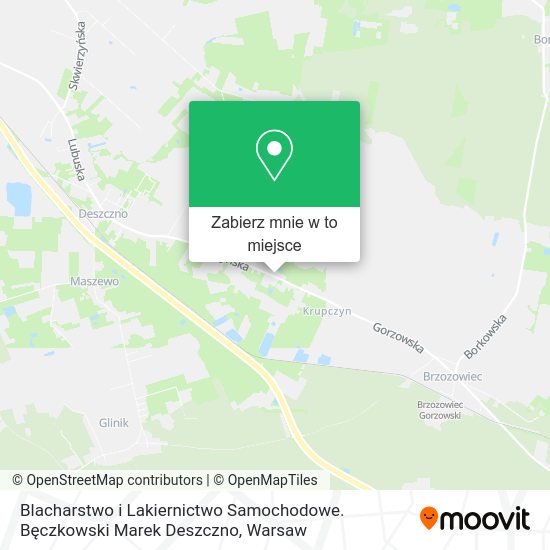 Mapa Blacharstwo i Lakiernictwo Samochodowe. Bęczkowski Marek Deszczno