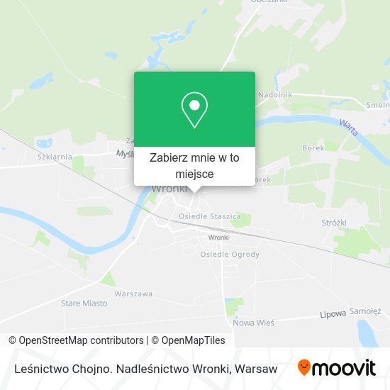 Mapa Leśnictwo Chojno. Nadleśnictwo Wronki