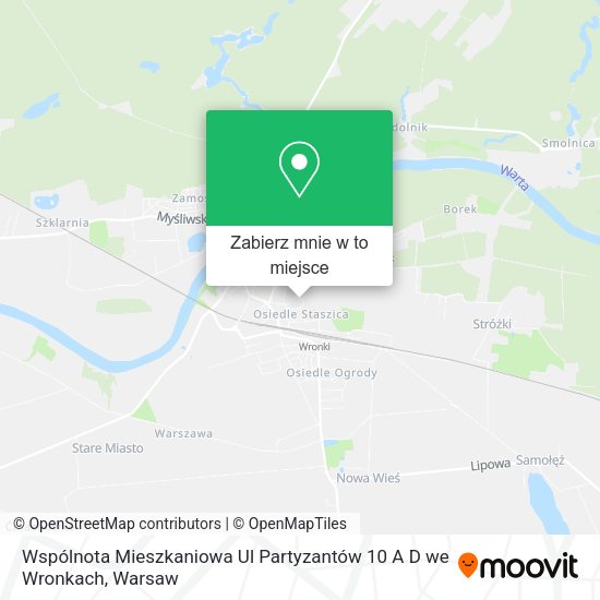 Mapa Wspólnota Mieszkaniowa Ul Partyzantów 10 A D we Wronkach