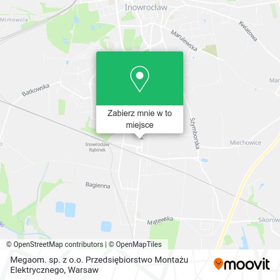 Mapa Megaom. sp. z o.o. Przedsiębiorstwo Montażu Elektrycznego