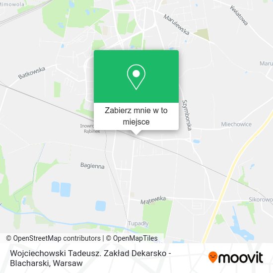 Mapa Wojciechowski Tadeusz. Zakład Dekarsko - Blacharski