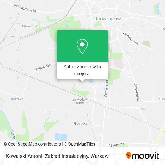 Mapa Kowalski Antoni. Zakład Instalacyjny